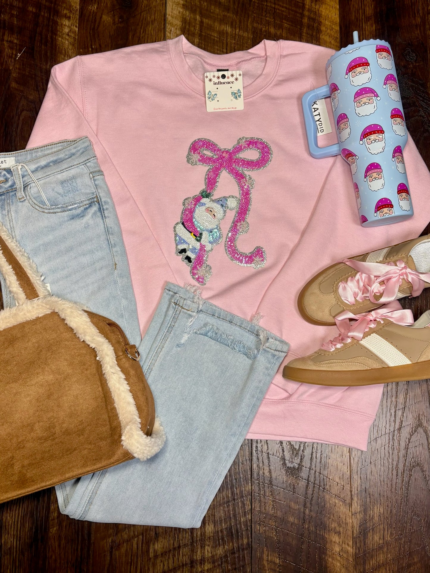 Ribbon-Climbing Santa Sweatshirt