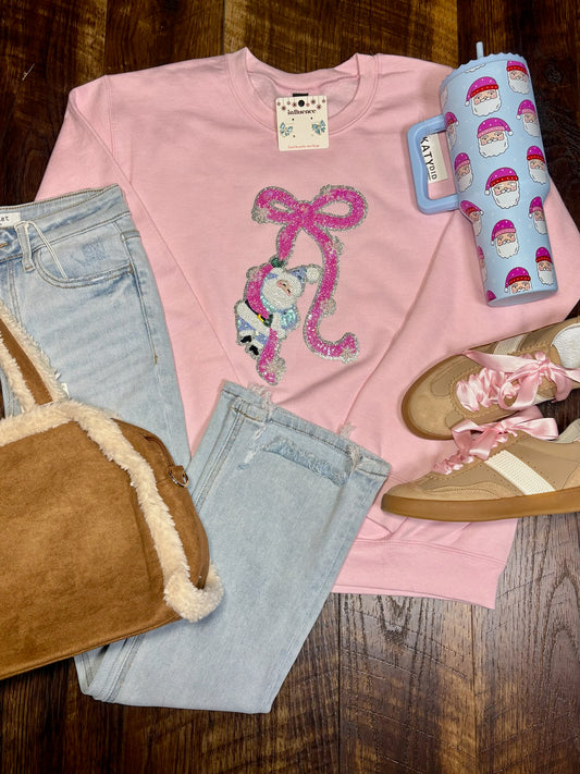 Ribbon-Climbing Santa Sweatshirt