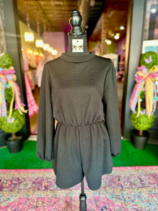 Black Quilted Romper