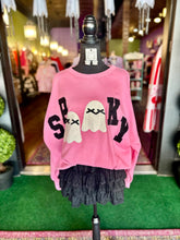 Load image into Gallery viewer, Tweed &amp; Sequin SPOOKY Ghost Sweatshirt
