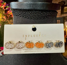 Load image into Gallery viewer, Glittery Pumpkin Stud Set
