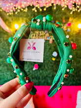Load image into Gallery viewer, Green Christmas Embellished Headband
