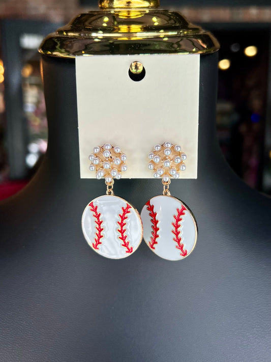 Baseball Metal Earrings