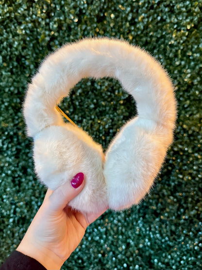 CC Camel & Ivory Fur Earmuffs