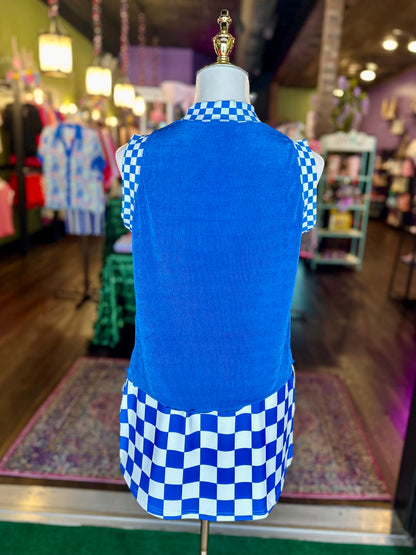 Let’s Go! Checkered Skort - Blue