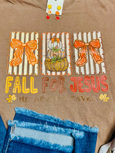 Comfort Colors Fall For Jesus He Never Leaves T-Shirt
