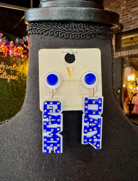 Blue & White GAME DAY Earrings
