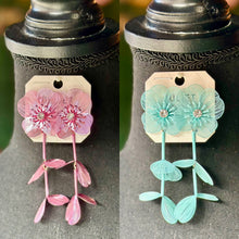 Load image into Gallery viewer, Jeweled Filigree Flower Dangles
