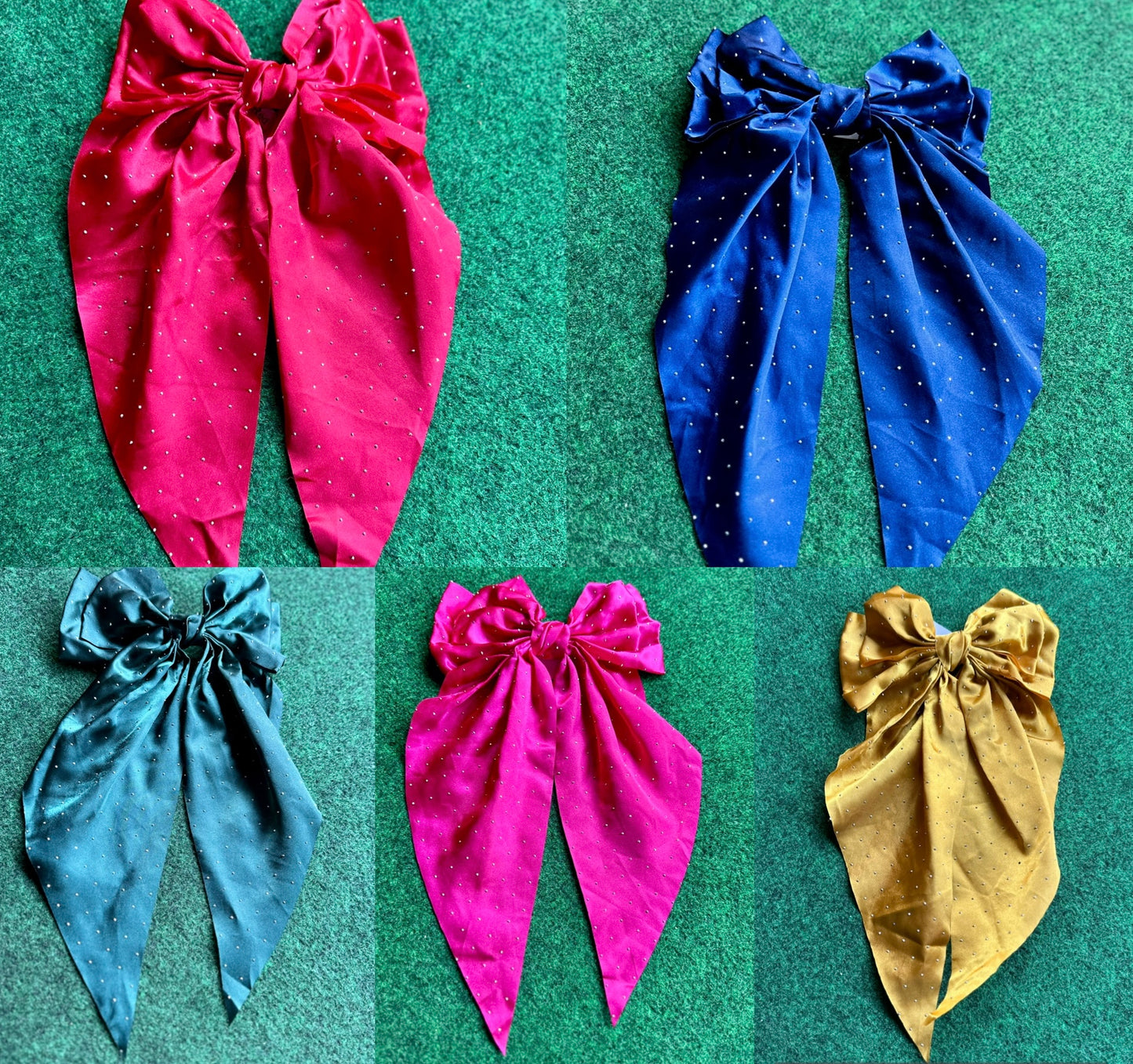 Jeweled Satin Barrettes