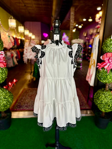 White & Black Tiered Dress