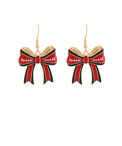 GameDay Football Bow Earrings