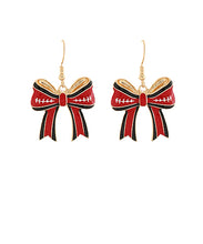 Load image into Gallery viewer, GameDay Football Bow Earrings
