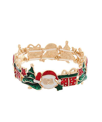 Christmas Enamel Stretch Bracelet