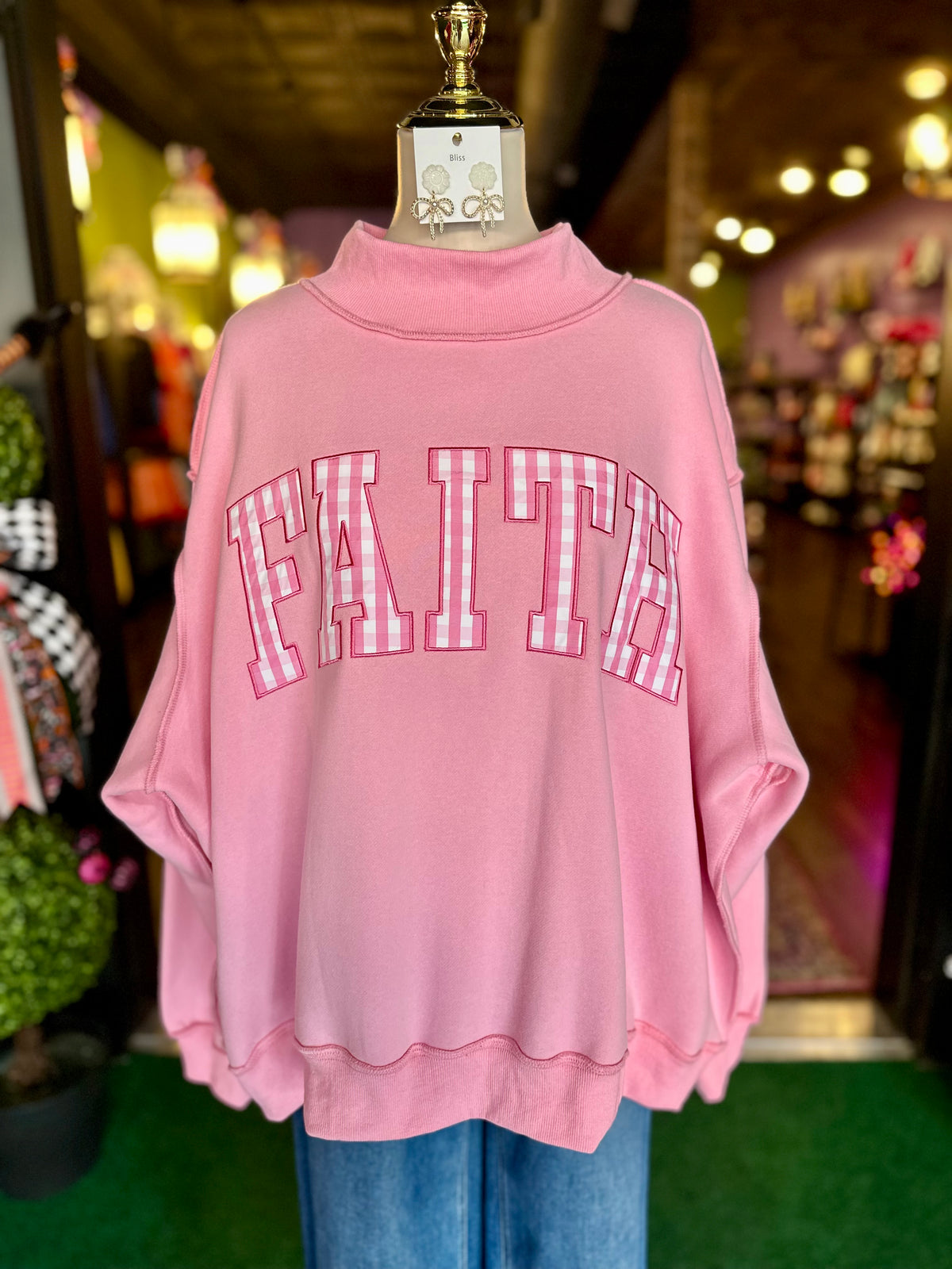 Faith Mock Neck Sweatshirt