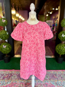 Pink Floral Jacquard Dress