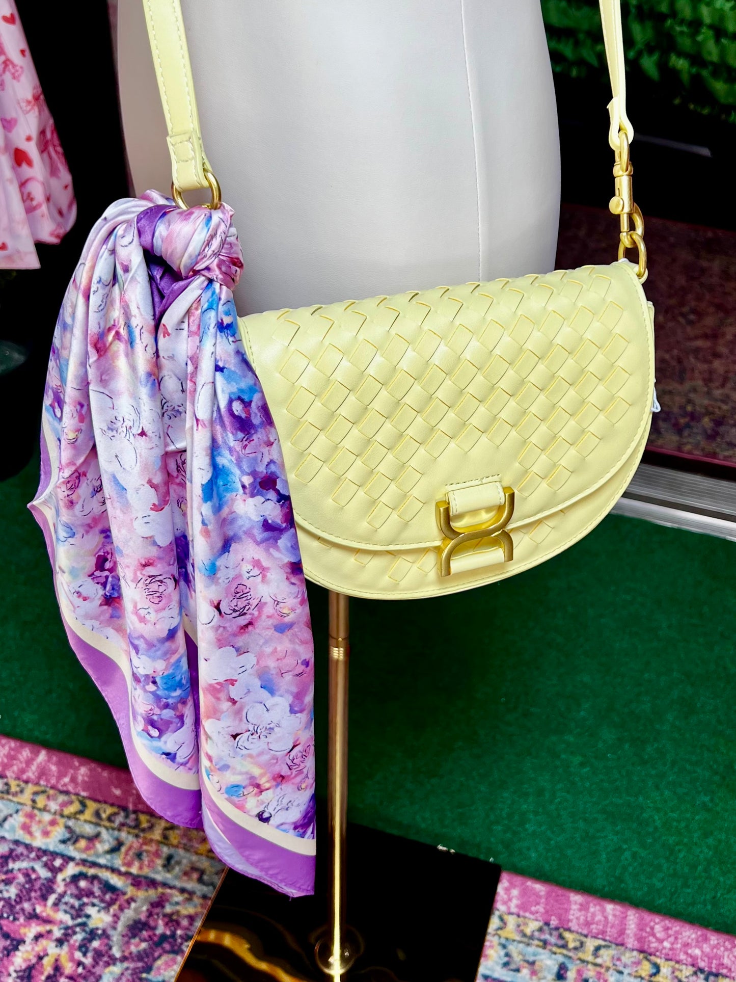 Alise Butter Yellow Woven Crossbody