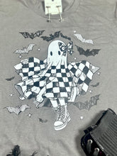Load image into Gallery viewer, Checkered Coquette Ghost T-Shirt
