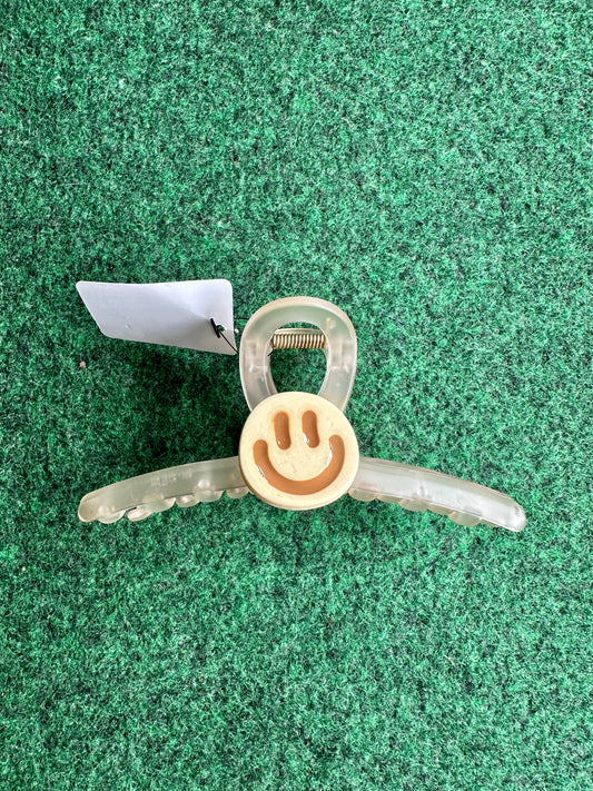 Smiley face hair clips