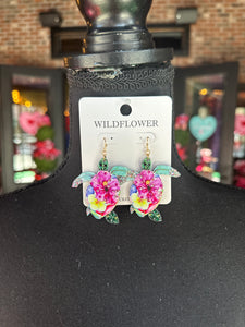 Hibiscus Turtle earrings