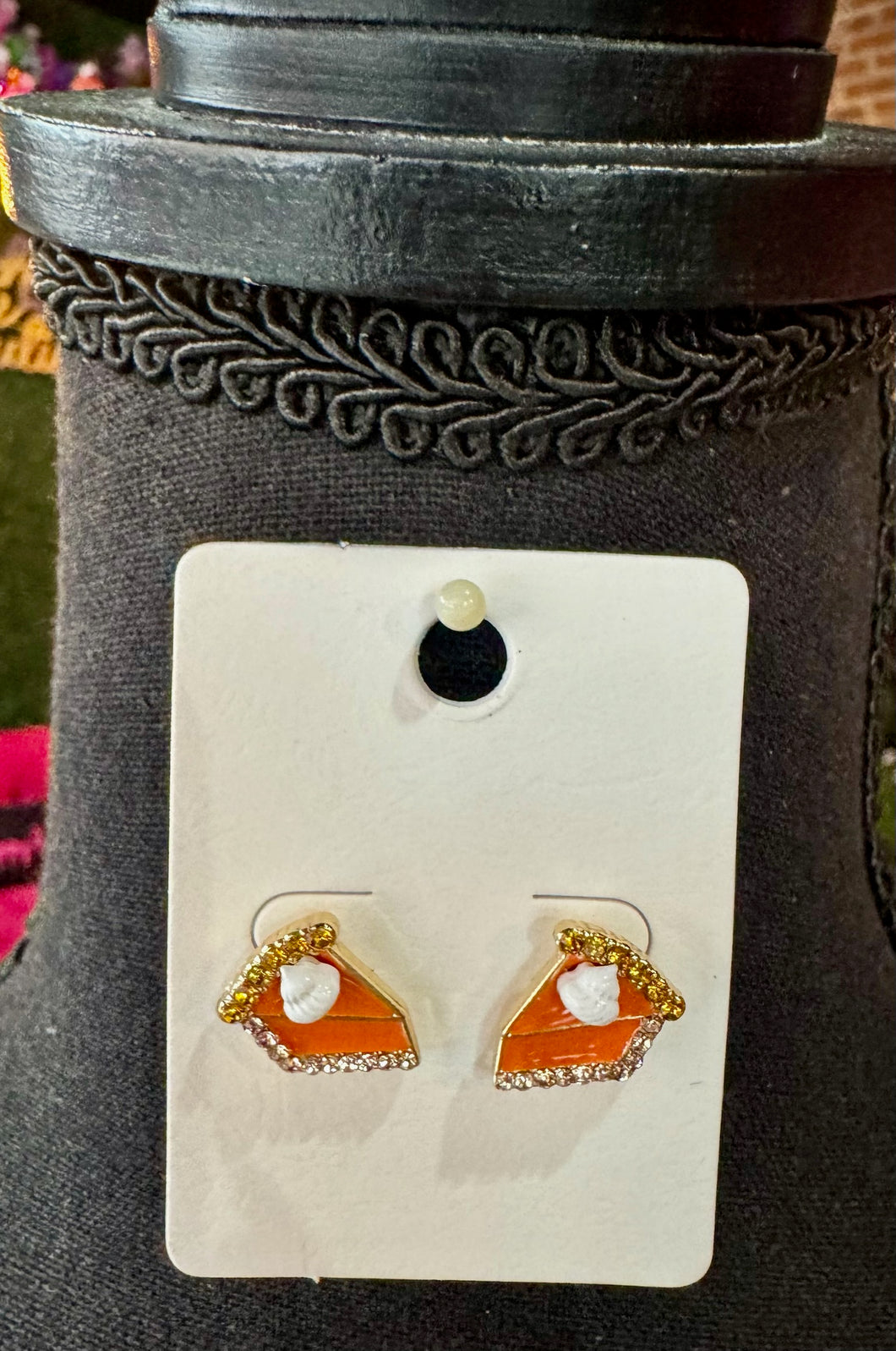 Rhinestone Pumpkin Pie Studs