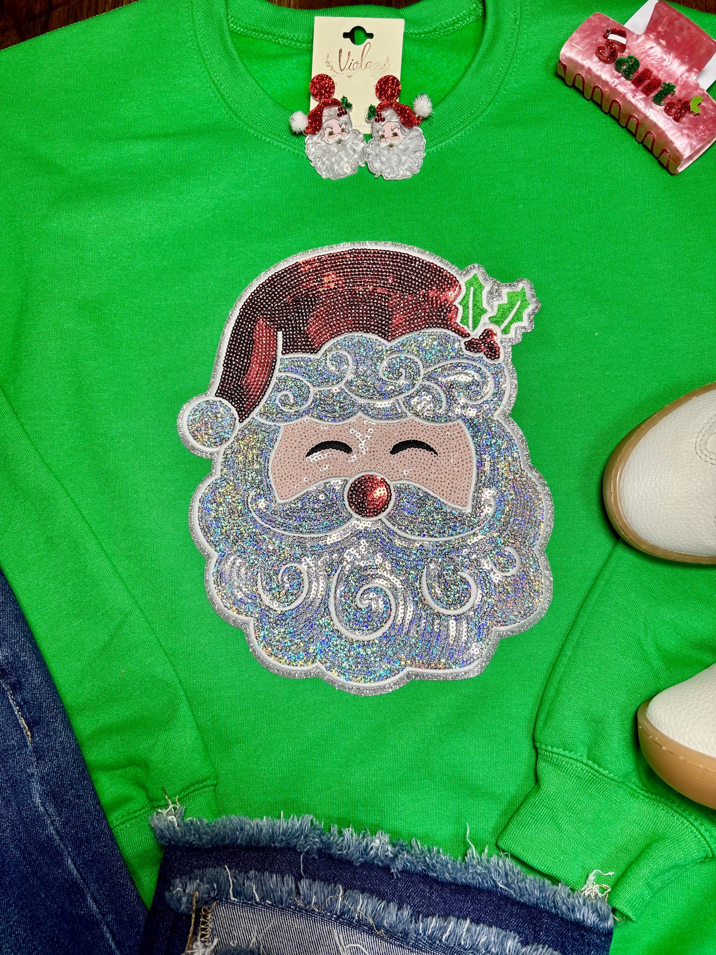 Santa Claus & Bows Sweatshirt