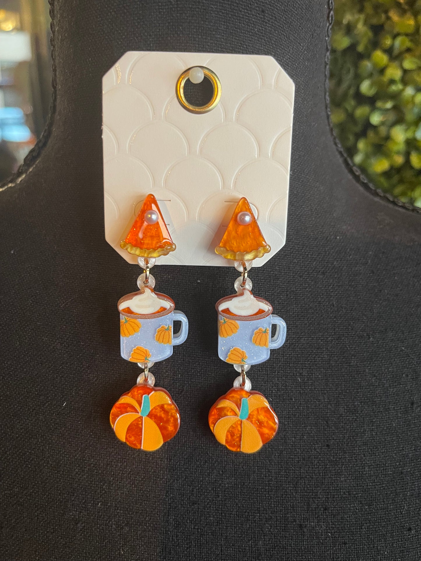 Tiered Fall Pumpkin Earrings