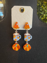 Load image into Gallery viewer, Tiered Fall Pumpkin Earrings
