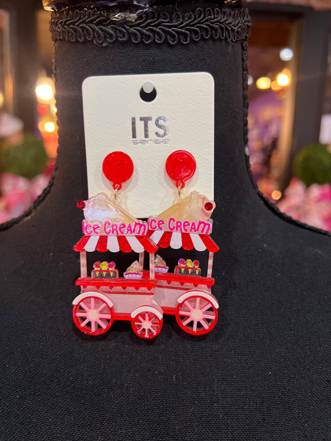 Ice cream cart earrings