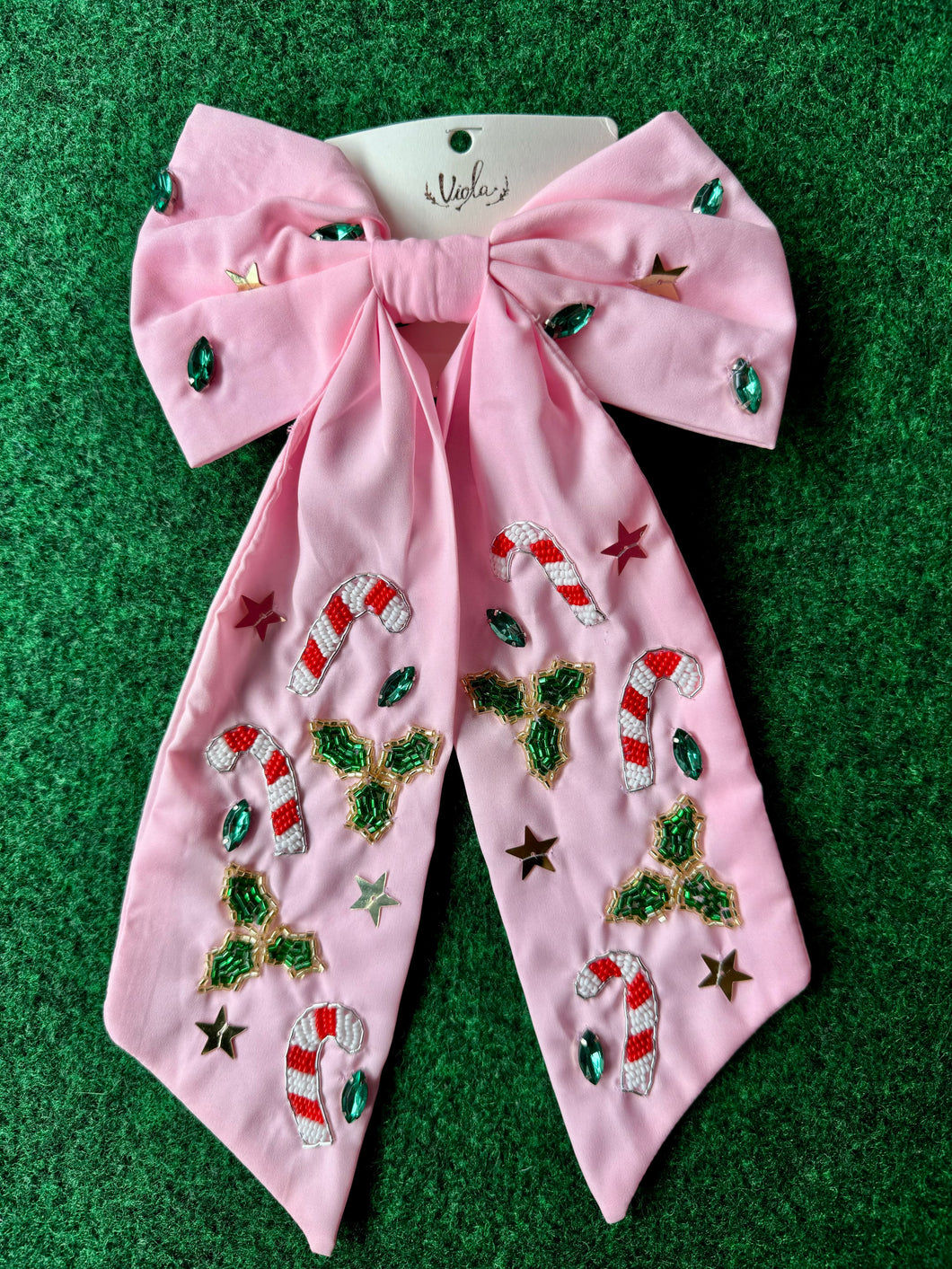 Pink Candy Cane Barrette