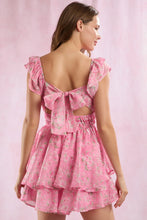 Load image into Gallery viewer, Pink Floral Jacquard Romper
