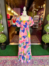 Load image into Gallery viewer, Pink Tropical Leaf Maxi Dress
