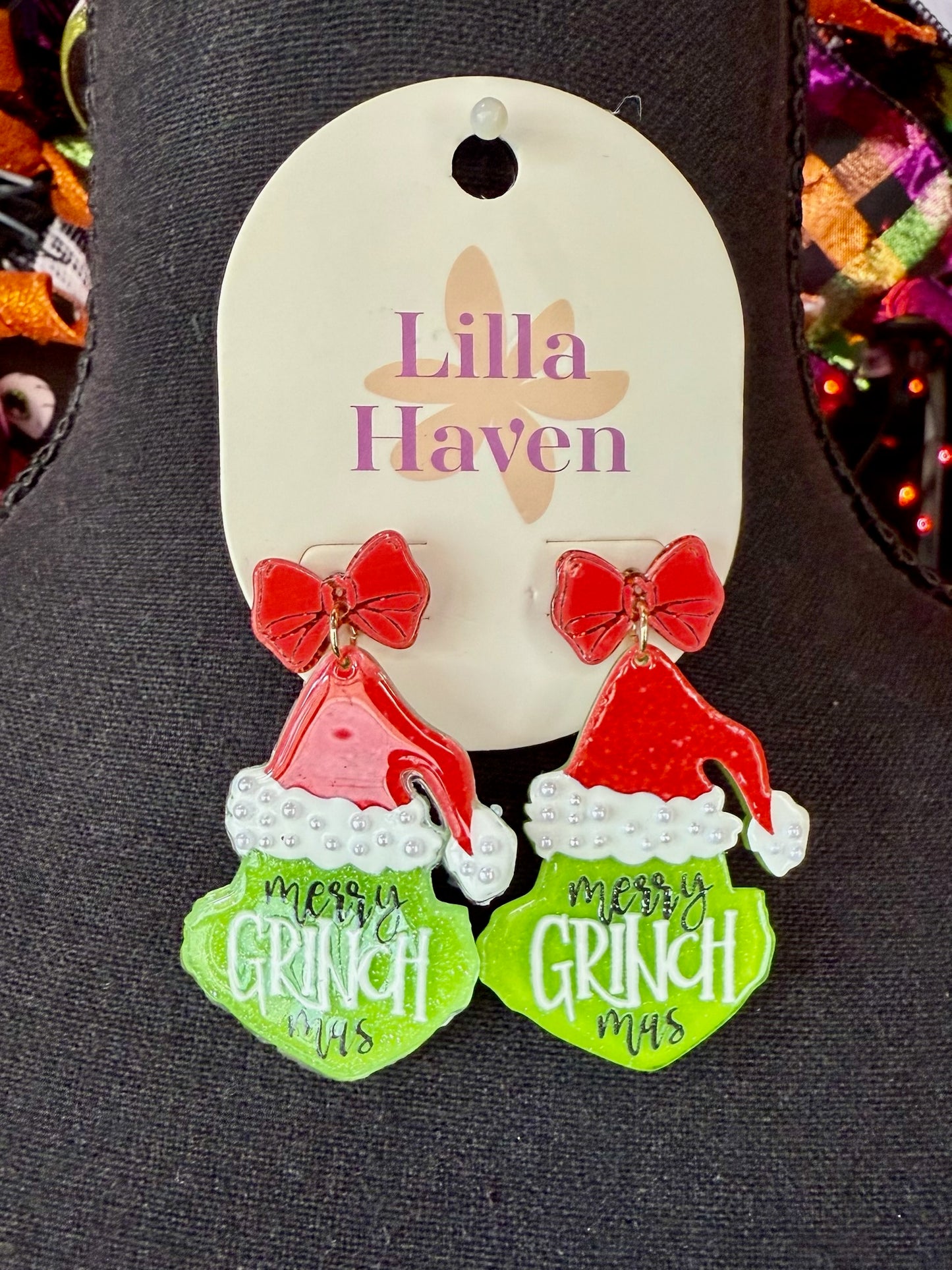 Glitter Merry Grinch-mas Earrings
