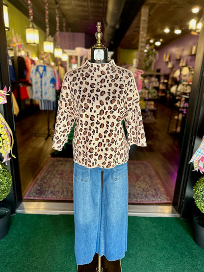 Leopard Luxe Mock Neck Sweater