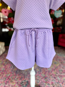 Short sleeve Lavender top & shorts Set