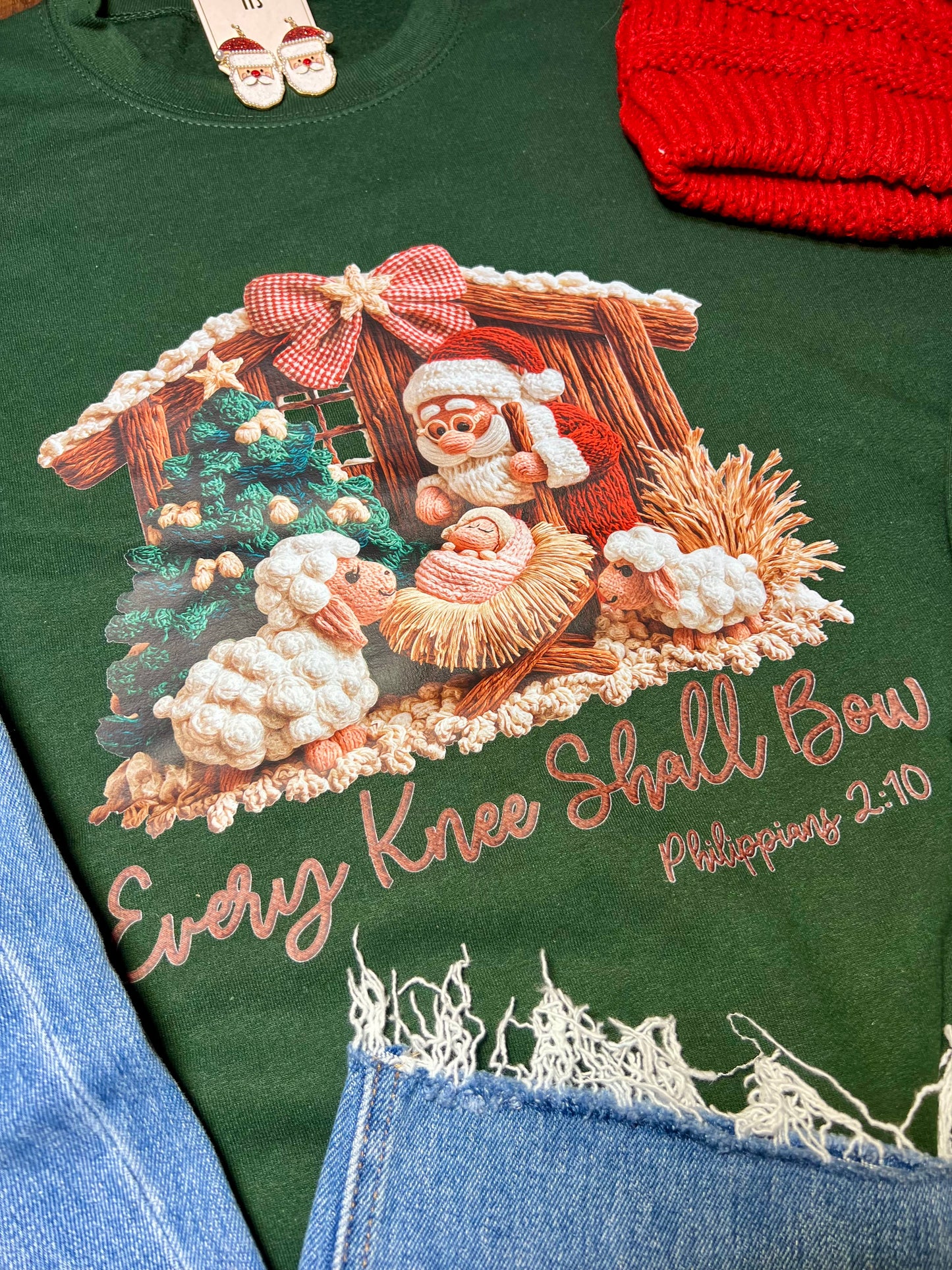 Every Knee Shall Bow Christmas Sweatshirt