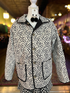 Black & Cheetah Reversible Coat