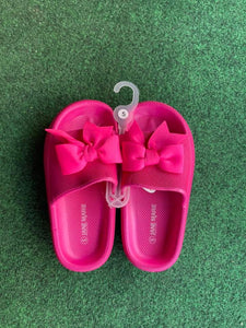 Hot Pink Bow Slide Sandals