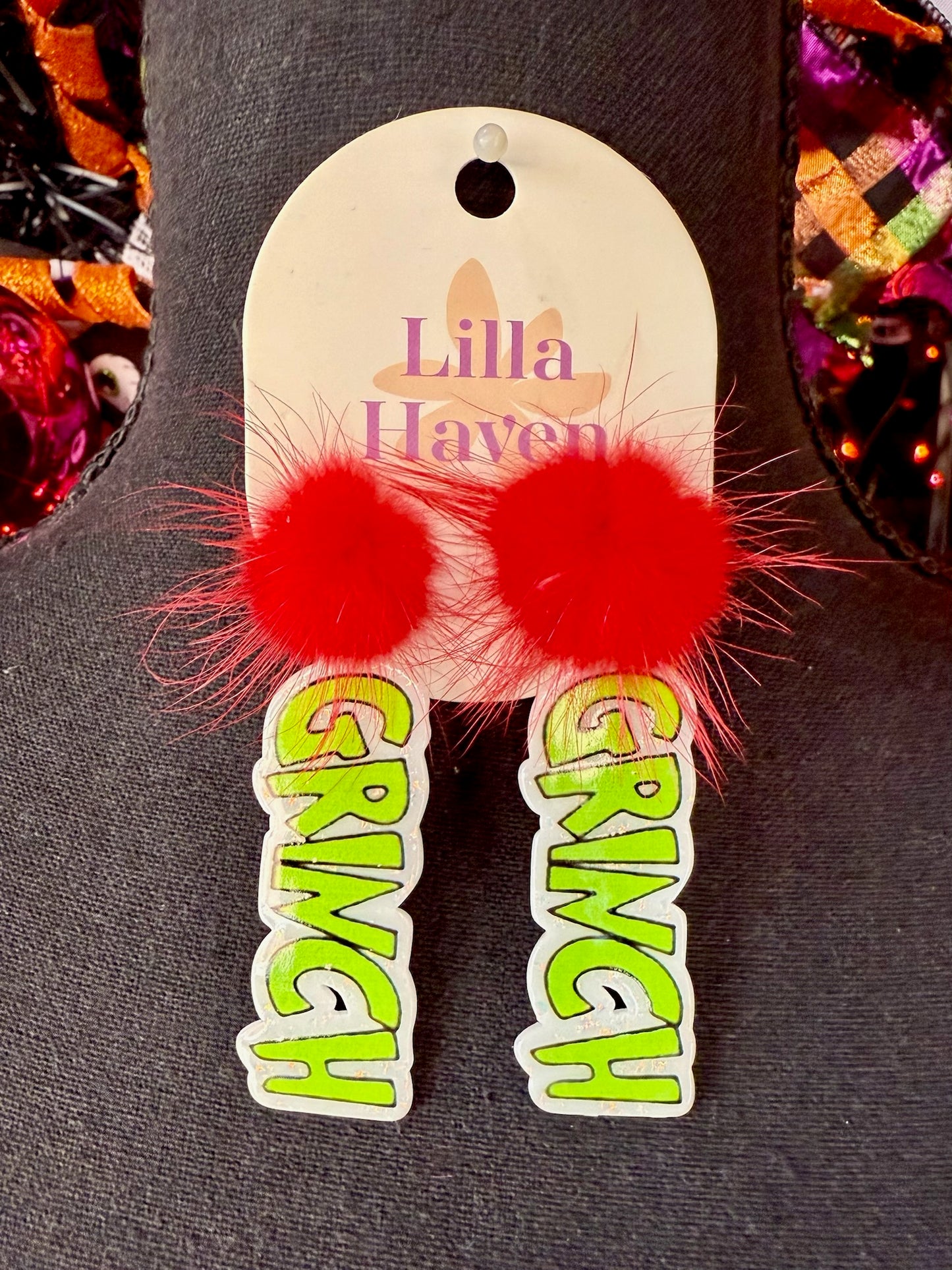 Pom Pom GRINCH Earrings