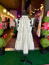 Load image into Gallery viewer, White &amp; Black Tiered Dress
