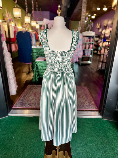 Green Striped Maxi Dress