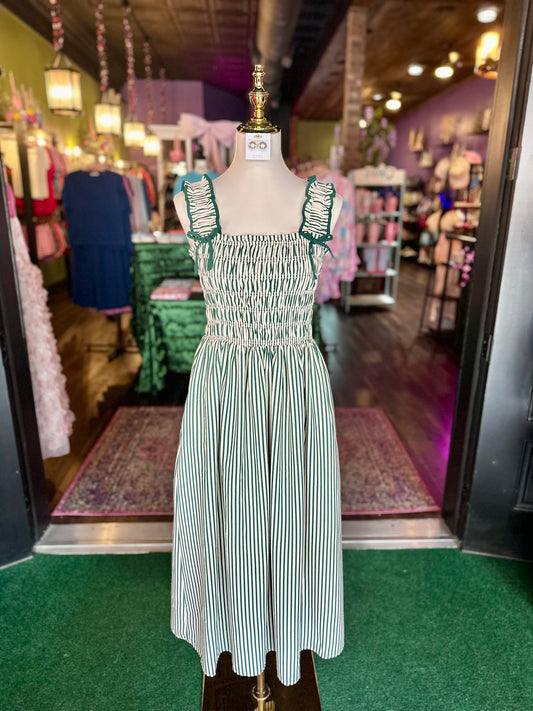 Green Striped Maxi Dress