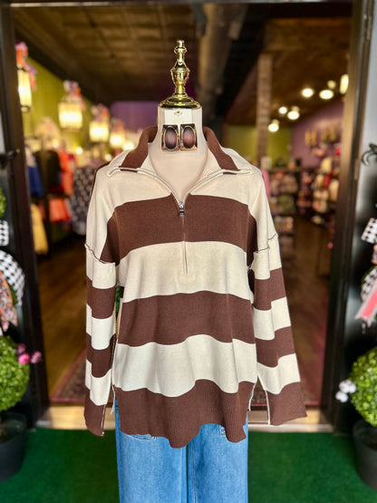 Coffee Run Quarter-zip sweater