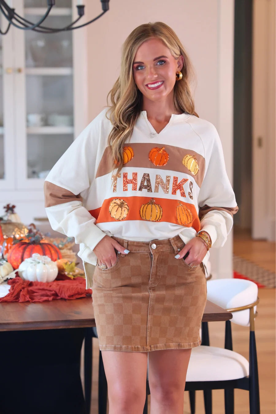 “Thanks” Pumpkin Pullover