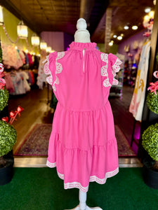 Pink & White Tiered Dress