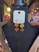 Load image into Gallery viewer, Three Leaf Dangle Earrings
