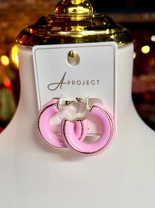 Pink Acrylic Hoops