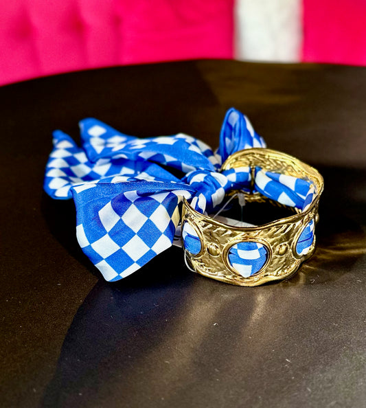 Blue & White Gameday Scarf Bracelet