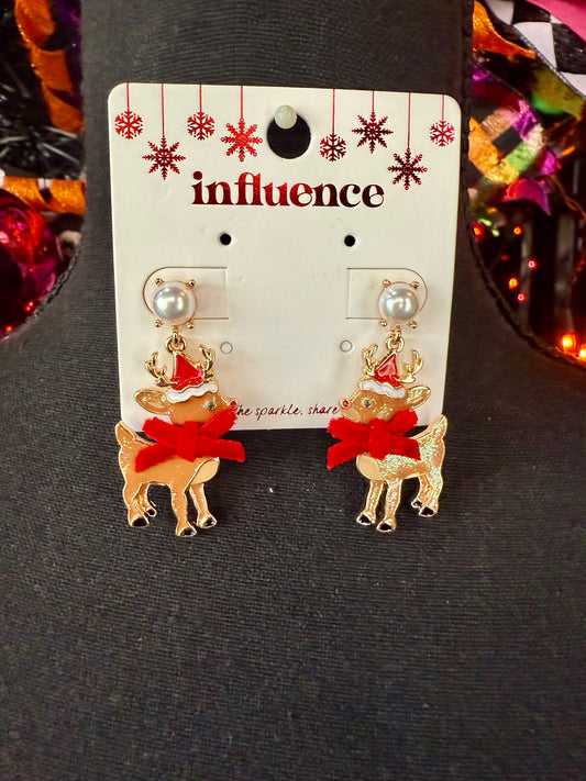 Glittery Rudolph Earrings
