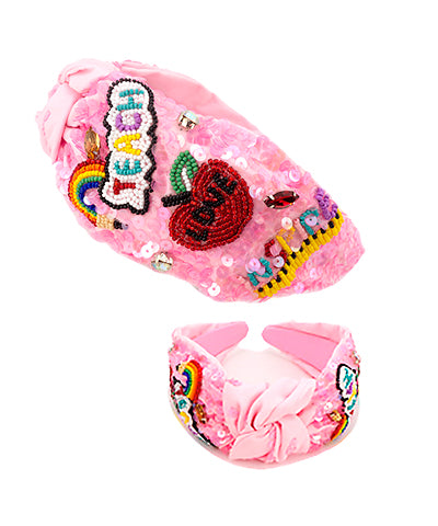 Pink Sequin Teacher Headband