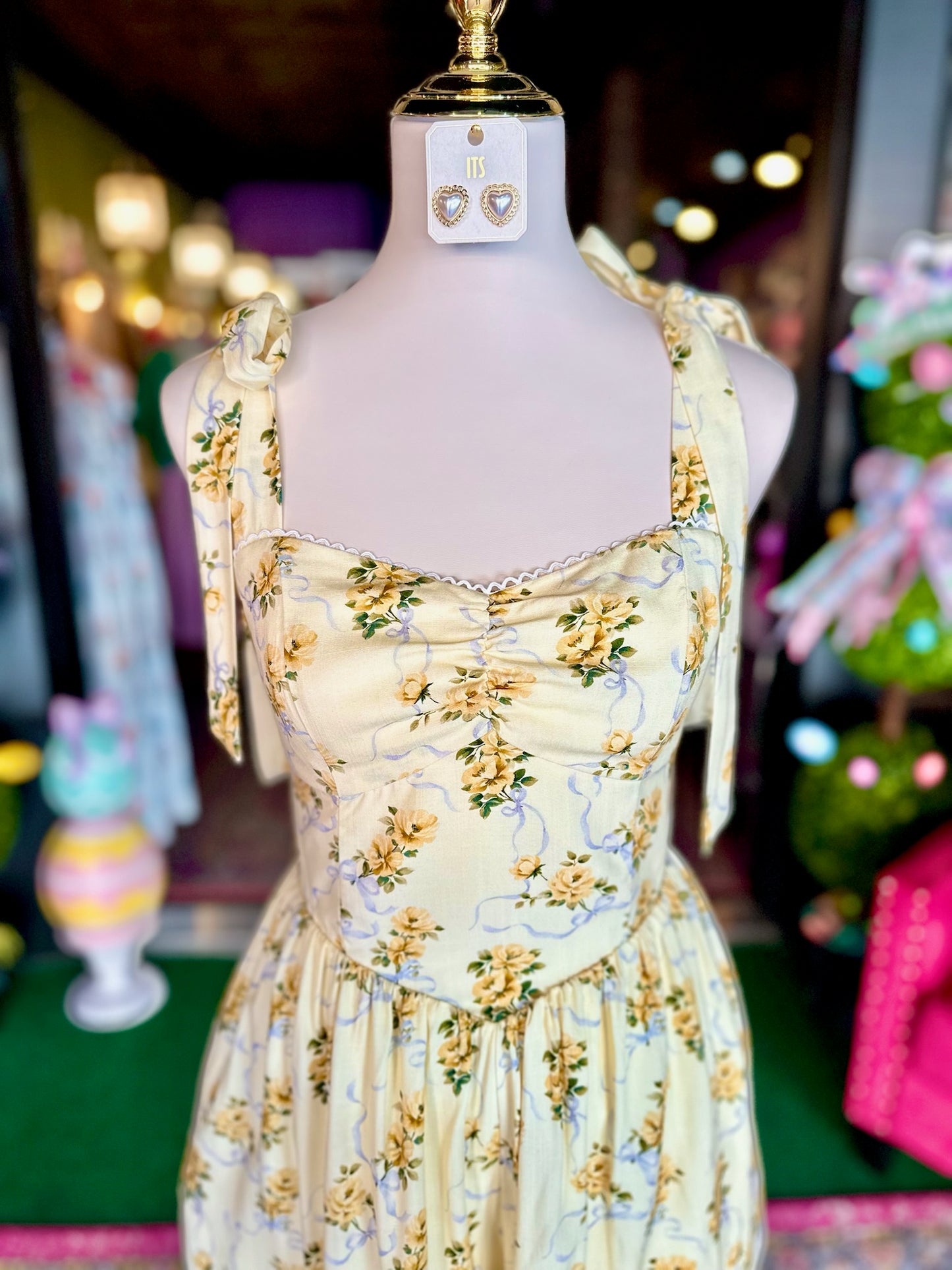 Lemon Lace Daydream Floral Romper